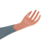 Babyjem Açılı Mama Kaşık Çatal Takımı Gül Kurusu